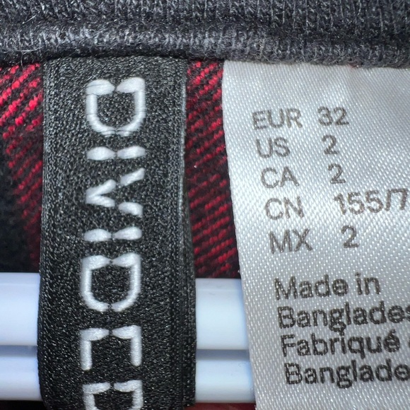 Red and Black Plaid zip up hooded sweater from H&M. - Picture 2 of 3